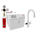 Zip Water HydroTap Celsius Plus AIO 1.8 GPM Single Hole Kitchen Faucet with Sparkling, Chilled and Boiling Water - Includes Command Center with CO2 Cylinders Brushed Chrome