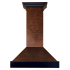 ZLINE 120 - 400 CFM 30 Inch Wide Outdoor Wall Mounted Range Hood with 6 Inch Round Duct and Push Button Controls Hand Hammered Copper