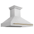 ZLINE Autograph Edition 280 - 700 CFM 48 Inch Wide Outdoor Fingerprint Resistant Wall Mounted Range Hood with 4 Speeds Fingerprint Resistant Stainless Steel / Champagne Bronze