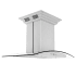 ZLINE 120 - 400 CFM 30 Inch Wide Island Mounted Range Hood with Baffle Filters and Integrated Speakers Stainless Steel