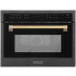 ZLINE Autograph Edition 24 Inch Wide 1.6 Cu. Ft. 1000 Watt Built In Microwave with Convection Mode and LCD Display Black Stainless Steel / Champagne Bronze