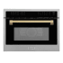 ZLINE Autograph Edition 24 Inch Wide 1.55 Cu. Ft. 1000 Fingerprint Resistant Watt Built In Microwave Fingerprint Resistant Stainless Steel / Champagne Bronze