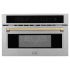 ZLINE Autograph Edition 30 Inch Wide 1.6 Cu. Ft. 1000 Watt Fingerprint Resistant Built In Microwave Fingerprint Resistant Stainless Steel / Champagne Bronze