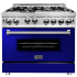 ZLINE Legacy 36 Inch Wide 4.6 Cu. Ft. Free Standing Dual Fuel Range with Blue Gloss Door and Italian-Made Sealed Burners Stainless Steel / Blue Gloss