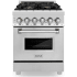 ZLINE Legacy 24 Inch Wide 2.8 Cu. Ft. Free Standing Dual Fuel Range with Brass Burners Stainless Steel