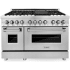 ZLINE Legacy 48 Inch Wide 6 Cu. Ft. Free Standing Dual Fuel Range with Brass Burners and Griddle Stainless Steel