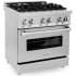 ZLINE Legacy 30 Inch Wide 4 Cu. Ft. Free Standing Dual Fuel Range with Fingerprint Resistant Door and Italian-Made Sealed Burners Stainless Steel