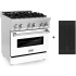 ZLINE Legacy 30 Inch Wide 4 Cu. Ft. Free Standing Dual Fuel Range with Griddle and White Matte Door Stainless Steel / White Matte
