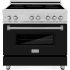 ZLINE Legacy 36 Inch Wide 4.6 Cu. Ft. Free Standing Induction Range with Black Matte Door and LED Knob Indicators Stainless Steel / Black Matte