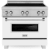 ZLINE Legacy 36 Inch Wide 4.6 Cu. Ft. Free Standing Fingerprint Resistant Induction Range with LED Knob Indicators and White Matte Door Stainless Steel / White Matte