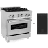 ZLINE Legacy 30 Inch Wide 4 Cu. Ft. Free Standing Fingerprint Resistant Dual Fuel Range with Brass Burners and Griddle Stainless Steel