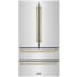 ZLINE Autograph Edition 36 Inch Wide 22.5 Cu. Ft. Energy Star Certified Fingerprint Resistant French Door Refrigerator with Ice Maker and Rapid Chill Stainless Steel / Champagne Bronze