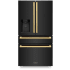 ZLINE Autograph Edition 36 Inch Wide 21.6 Cu. Ft. Energy Star Certified French Door Refrigerator in Black Stainless Steel with Polished Gold Square Handles Black Stainless Steel / Polished Gold