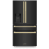 ZLINE Autograph Edition 36 Inch Wide 21.6 Cu. Ft. Energy Star Certified French Door Refrigerator in Black Stainless with Champagne Bronze Square Handles Black Stainless Steel / Champagne Bronze