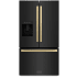 ZLINE Autograph Edition 36 Inch Wide 28.9 Cu. Ft. Energy Star Certified French Door Refrigerator in Black Stainless with Champagne Bronze Square Handles Black Stainless Steel / Champagne Bronze