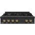 ZLINE Autograph Edition 36 Inch Wide 6 Burner Natural Gas Rangetop with Italian-Made Sealed Burners and Champagne Bronze Knobs Black Stainless Steel / Champagne Bronze