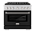 ZLINE 36 Inch Wide 5.2 Cu. Ft. Free Standing Dual Fuel Range with Fast Preheating Stainless Steel / Black Matte
