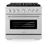 ZLINE 36 Inch Wide 5.2 Cu. Ft. Free Standing Dual Fuel Range with Brass Burners and Dual Function Burner Stainless Steel