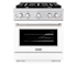 ZLINE 30 Inch Wide 4.2 Cu. Ft. Free Standing Dual Fuel Range with Fast Preheating and White Matte Door Stainless Steel / White Matte