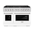 ZLINE 47.875 Inch Wide 6.7 Cu. Ft. Free Standing Dual Fuel Range with Fast Preheating and White Matte Door Stainless Steel / White Matte