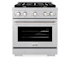 ZLINE 30 Inch Wide 4.2 Cu. Ft. Free Standing Fingerprint Resistant Dual Fuel Range with Dual Function Burner DuraSnow Stainless Steel