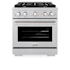 ZLINE 30 Inch Wide 4.2 Cu. Ft. Free Standing Fingerprint Resistant Dual Fuel Range with Brass Burners and Dual Function Burner DuraSnow Stainless Steel
