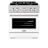 ZLINE 30 Inch Wide 4.2 Cu. Ft. Free Standing Fingerprint Resistant Dual Fuel Range with Fast Preheating and White Matte Door Durasnow Stainless Steel / White Matte