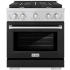 ZLINE Paramount 30 Inch Wide 4.2 Cu. Ft. Free Standing Gas Range with Black Matte Door and Italian-Made Sealed Burners Stainless Steel / Black Matte