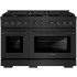 ZLINE Paramount 48 Inch Wide 6.7 Cu. Ft. Free Standing Gas Range with Brass Burners and StayPut Doors Black Stainless Steel