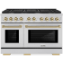 ZLINE Autograph Edition 48 Inch Wide 6.7 Cu. Ft. Free Standing Gas Range with Polished Gold Accents and Italian-Made Sealed Burners Stainless Steel