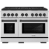 ZLINE Autograph Edition 48 Inch Wide 6.7 Cu. Ft. Free Standing Gas Range with Matte Black Accents and Italian-Made Sealed Burners Stainless Steel