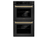 ZLINE Autograph Edition 30 Inch Wide 10 Cu. Ft. Electric Double Oven with Champagne Bronze Accents, True Convection Cooking, and Exclusive Handle Design Black Stainless Steel