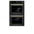 ZLINE Autograph Edition 30 Inch Wide 10 Cu. Ft. Electric Double Oven with True Convection Cooking, Polished Gold Accents, and Exclusive Handle Design Black Stainless Steel