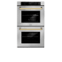 ZLINE Autograph Edition 30 Inch Wide 10 Cu. Ft. Electric Double Oven with Exclusive Handle Design, Polished Gold Accents, and True Convection Cooking Stainless Steel