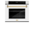 ZLINE Autograph Edition 30 Inch Wide 5 Cu. Ft. Fingerprint Resistant Electric Single Oven with Champagne Bronze Accents, Exclusive Handle Design, True Convection Cooking, and White Matte Door Stainless Steel / White Matte