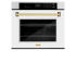 ZLINE Autograph Edition 30 Inch Wide 5 Cu. Ft. Fingerprint Resistant Electric Single Oven with Exclusive Handle Design, Polished Gold Accents, True Convection Cooking, and White Matte Door Stainless Steel / White Matte