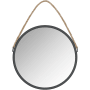 A and E Bath and Shower Bolan 23-5/8" Diameter Circular Metal Framed Bathroom Mirror Black