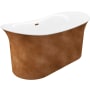 A and E Bath and Shower Cyclone 66" Free Standing Acrylic Soaking Tub with Center Drain, Drain Assembly, and Overflow White / Copper Leafing
