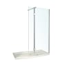 A and E Bath and Shower Halim Shower Screen Semi Frameless Shower Enclosure with Tempered Glass Chrome