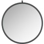 A and E Bath and Shower Haylo 32" Diameter Circular Metal Framed Bathroom Mirror Black