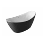A and E Bath and Shower Jodie 59" Free Standing Acrylic and Fiberglass Soaking Tub with Center Drain and Overflow Matte Black