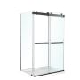 A and E Bath and Shower Madou Pivot Semi Frameless Shower Enclosure with Tempered Glass Matte Black