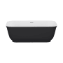 A and E Bath and Shower Mina 67" Free Standing Acrylic and Fiberglass Soaking Tub with Center Drain and Overflow Black