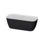 A and E Bath and Shower Panya 63" Free Standing Acrylic and Fiberglass Soaking Tub with Center Drain and Overflow Black