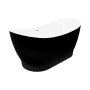 A and E Bath and Shower 66" Free Standing Acrylic Soaking Tub with Center Drain and Overflow Black
