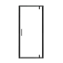 A and E Bath and Shower 77" High x 36" Wide Hinged Framed Shower Door with Tempered Glass Black