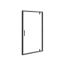 A and E Bath and Shower 77" High x 40" Wide Hinged Framed Shower Door with Tempered Glass Black
