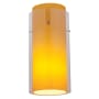 Access Lighting Mini Pendant Cylinder Glass Shade from the Gn'G Collection Brushed Steel / Clear / Amber