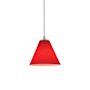 Access Lighting Martini 1 Light LED Pendant - 7" Wide with Red Glass Shade Brushed Steel