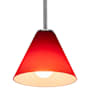 Access Lighting Martini 1 Light LED Pendant - 7" Wide with Red Glass Shade Brushed Steel